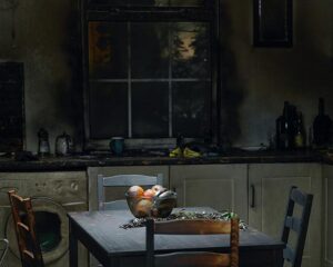 fire-damage-kitchen-wall-cabinet-dinning-table