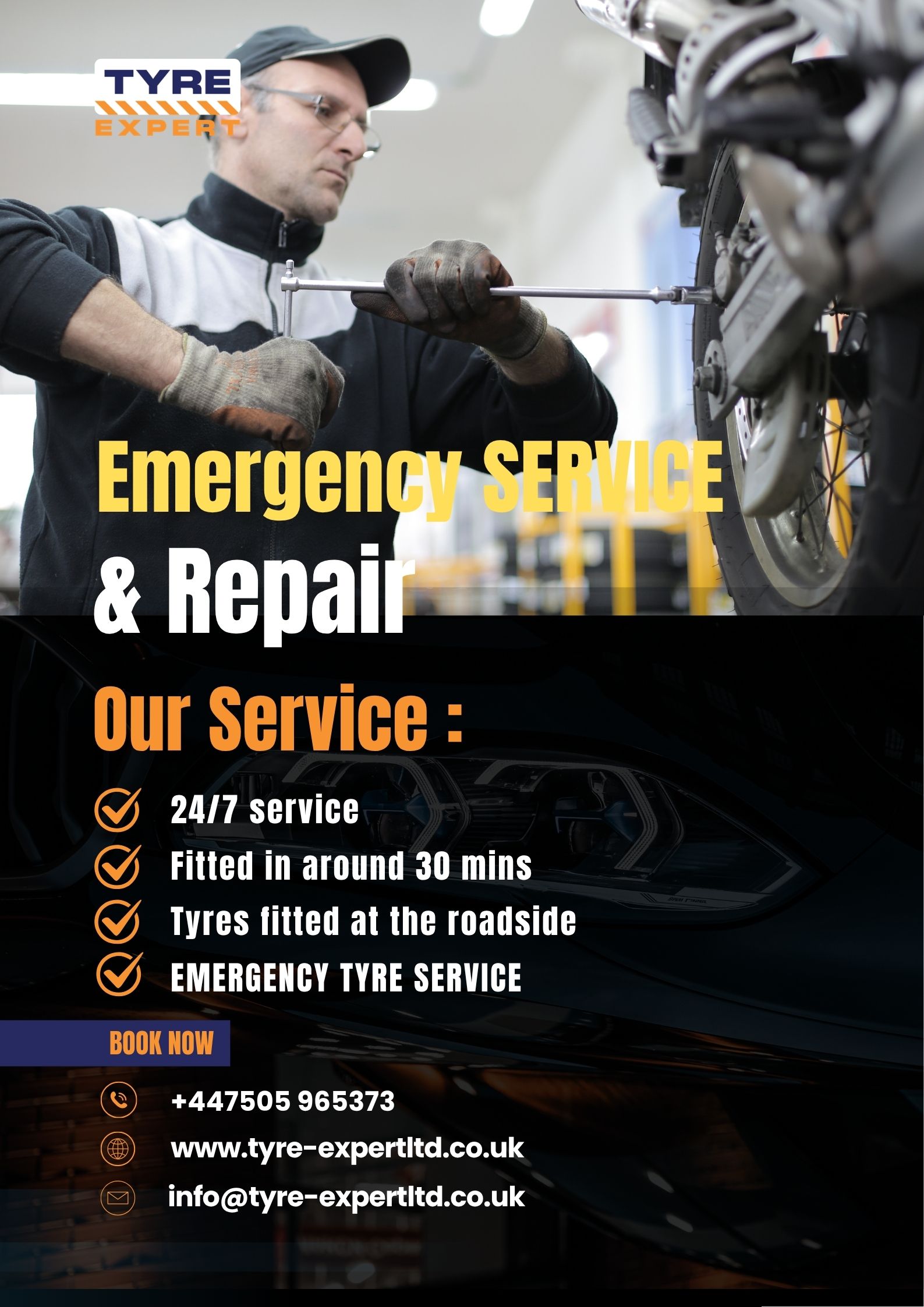 Black-and-White-Modern-Car-Service-and-Repair-Poster